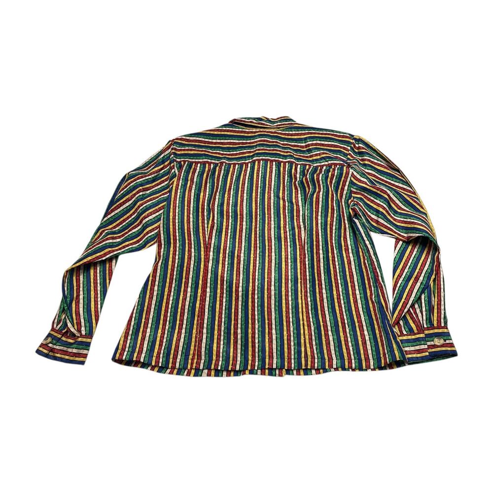Joséphine Blouse Top Women's 10 Multicolor Striped Classic Long Sleeve Formal - Picture 4 of 8